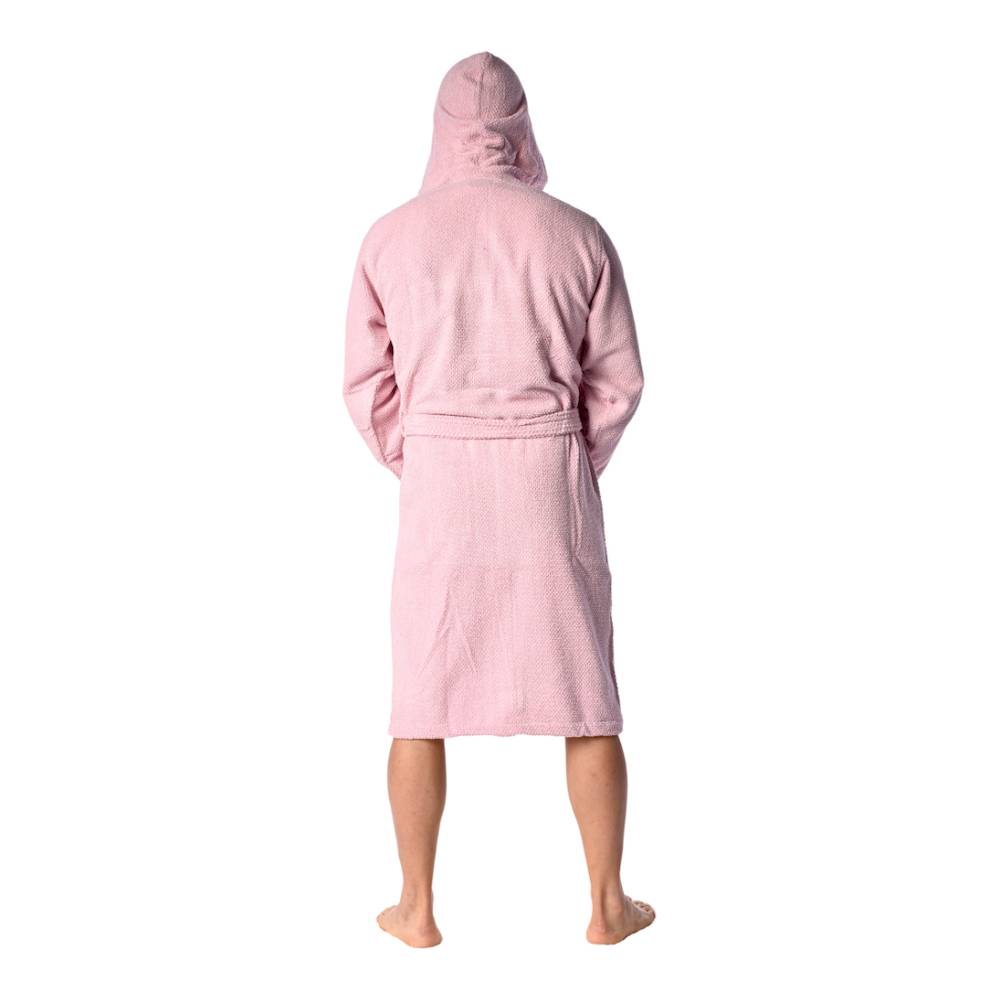 Accappatoio con cappuccio chicco di riso rosa