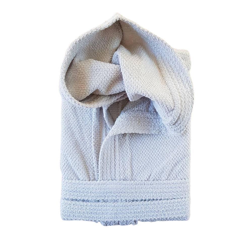 Accappatoio con cappuccio chicco di riso grigio