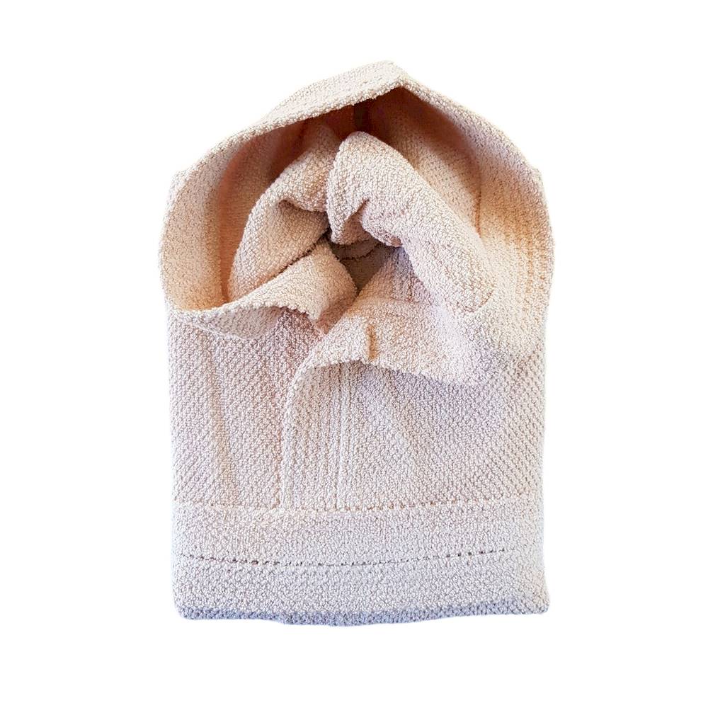 Accappatoio con cappuccio chicco di riso nocciola