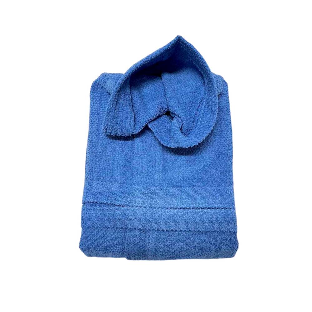 Accappatoio con cappuccio chicco di riso Blu