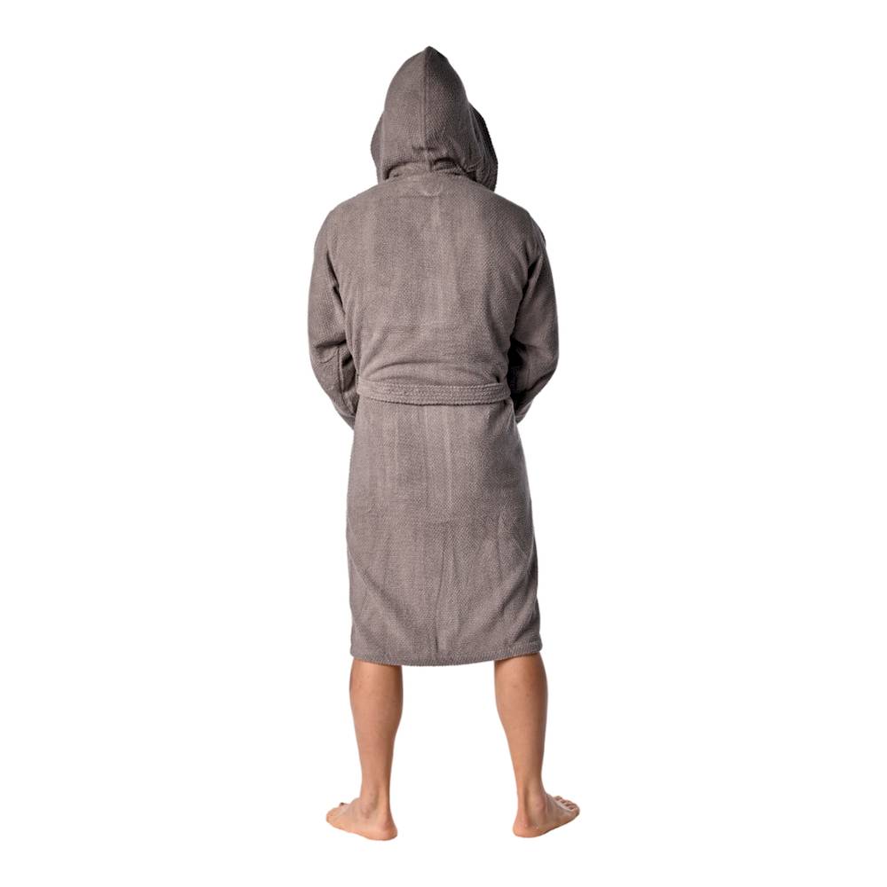 Accappatoio con cappuccio chicco di riso Grigio fumo