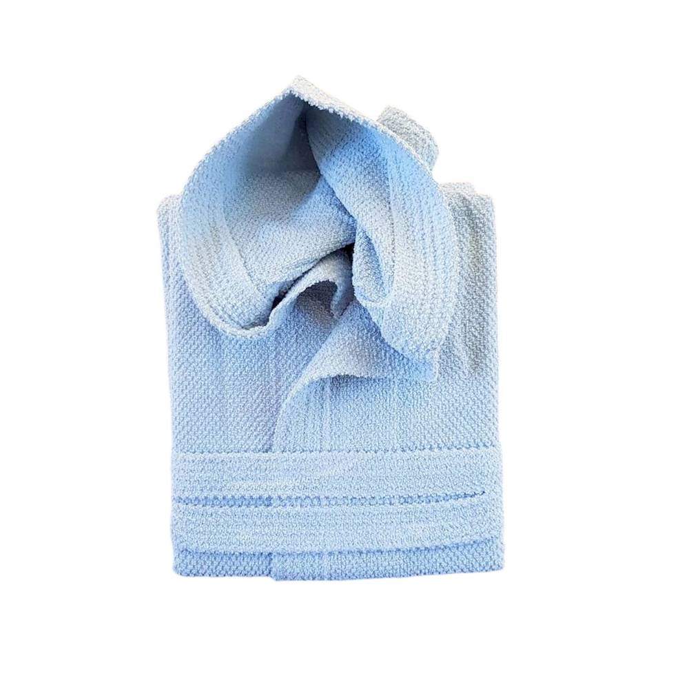 Accappatoio con cappuccio chicco di riso azzurro