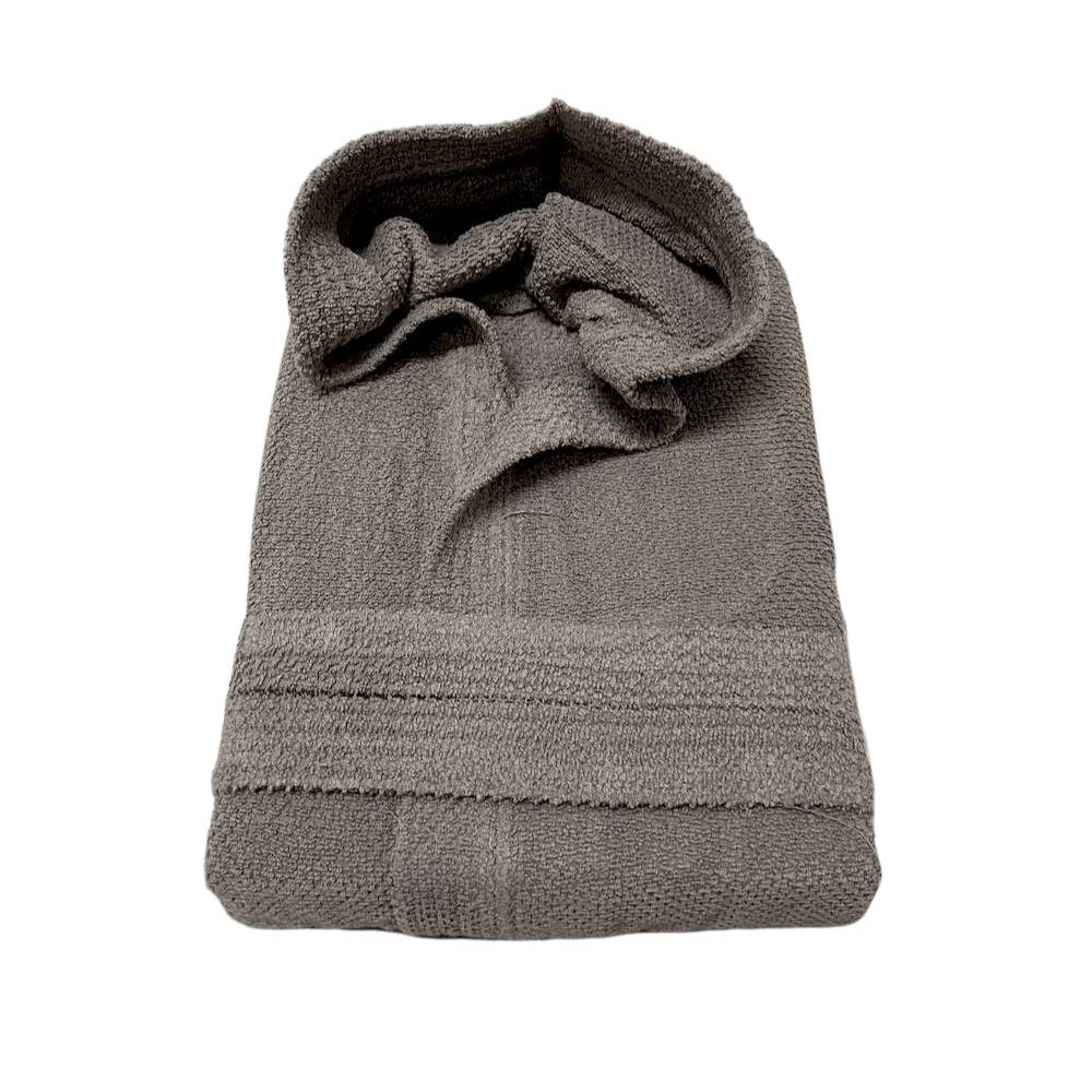 Accappatoio con cappuccio chicco di riso grigio fumo Personalizzato