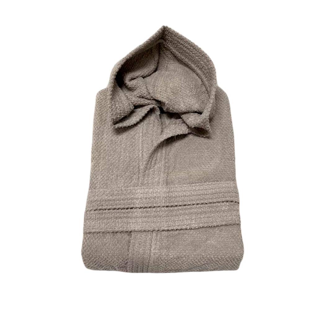 Accappatoio con cappuccio chicco di riso Tortora personalizzato