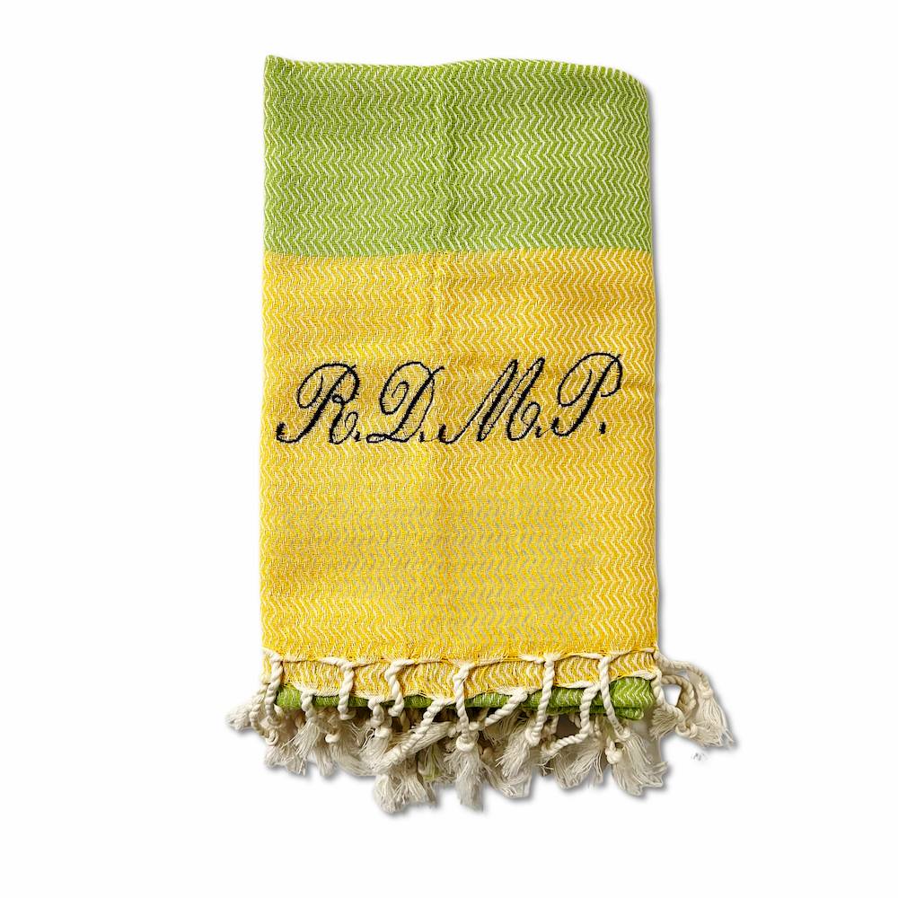 Fouta Telo Mare Spigato giallo 100 x 180 Personalizzato