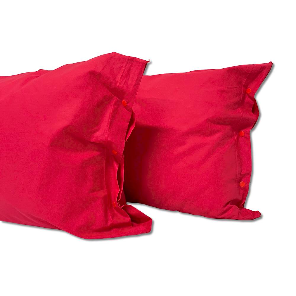 Coppia Federe con bottoni Ciclamino