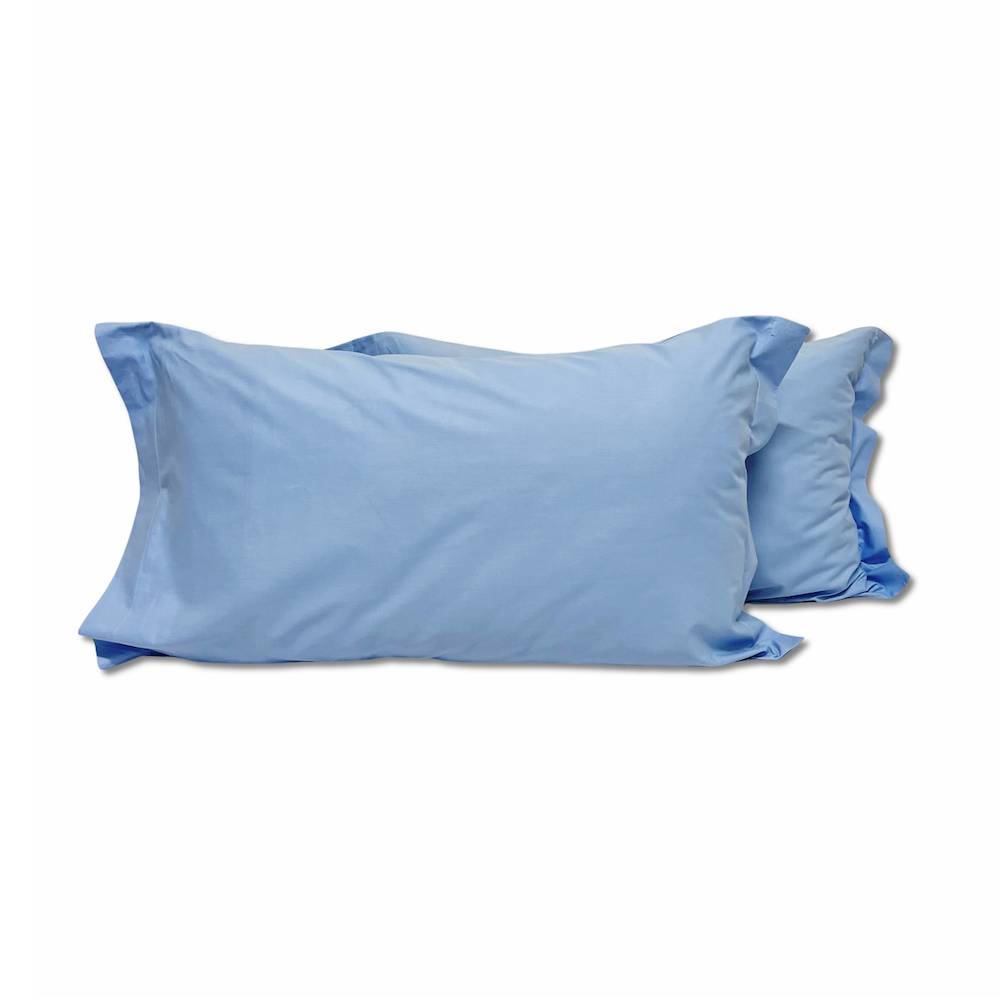 Coppia Federe con volant Azzurro