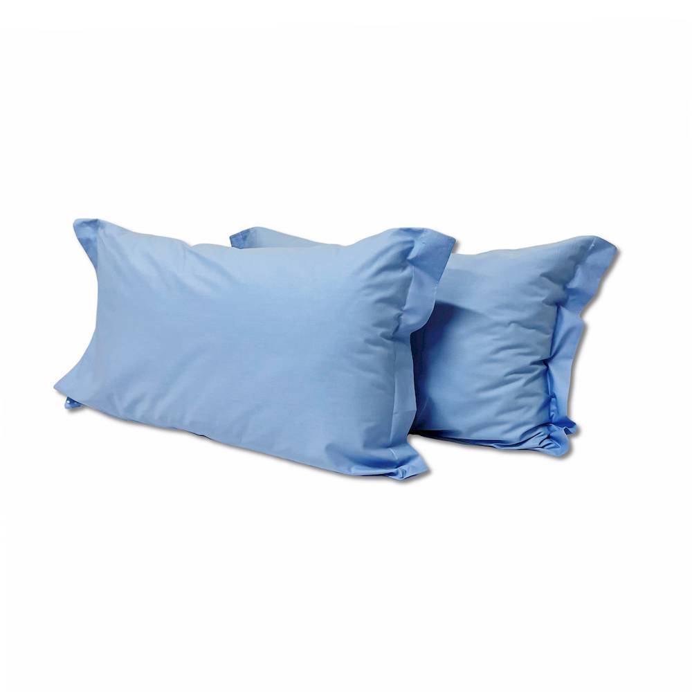 Coppia Federe con volant Azzurro