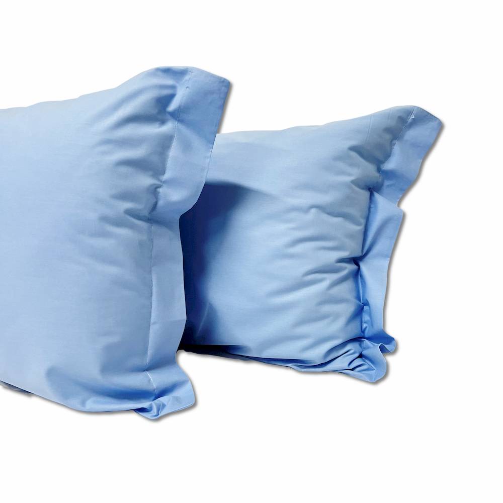 Coppia Federe con volant Azzurro