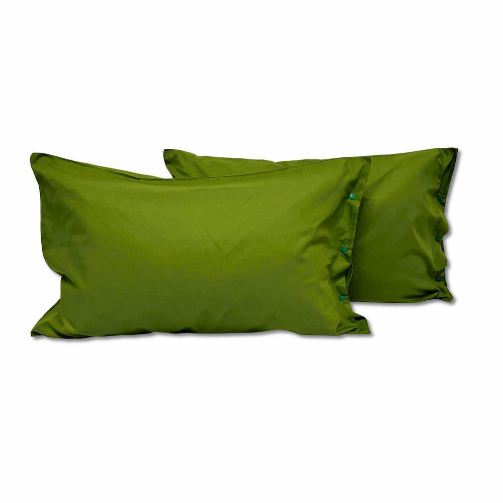 Coppia Federe con bottoni Verde prateria