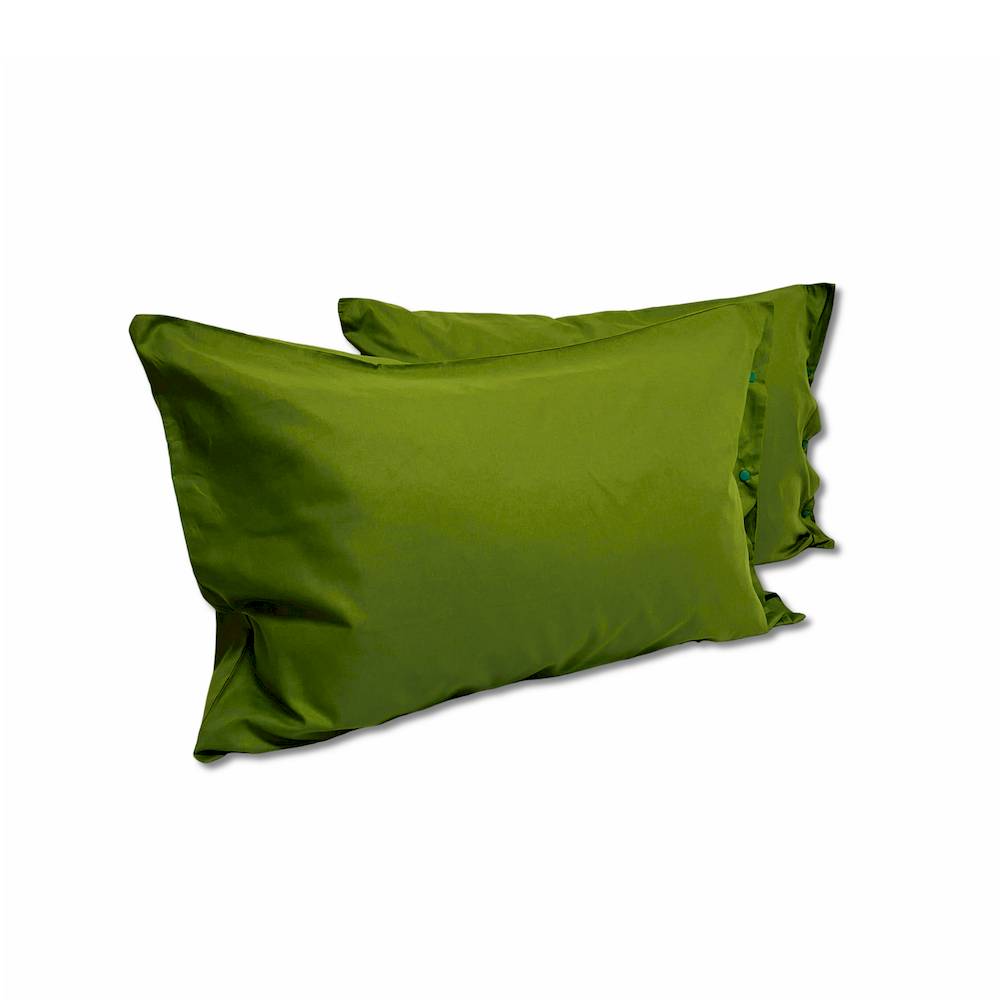 Coppia Federe con bottoni Verde prateria