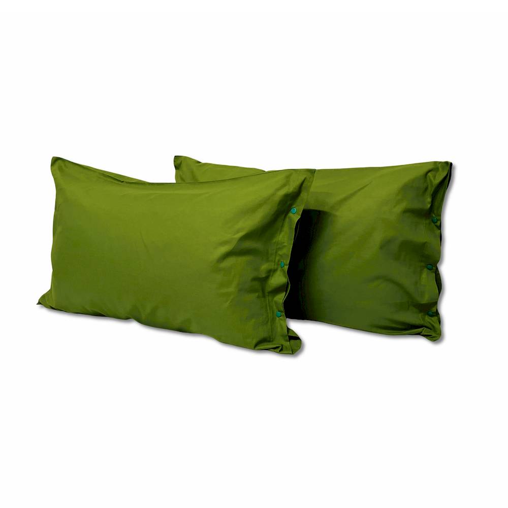 Coppia Federe con bottoni Verde prateria