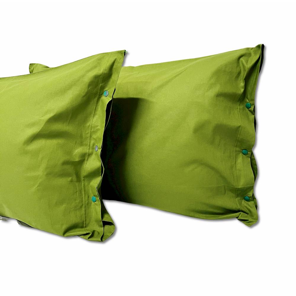 Coppia Federe con bottoni Verde prateria