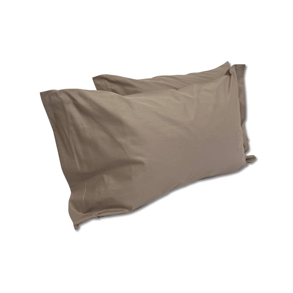 Coppia Federe con volant tortora