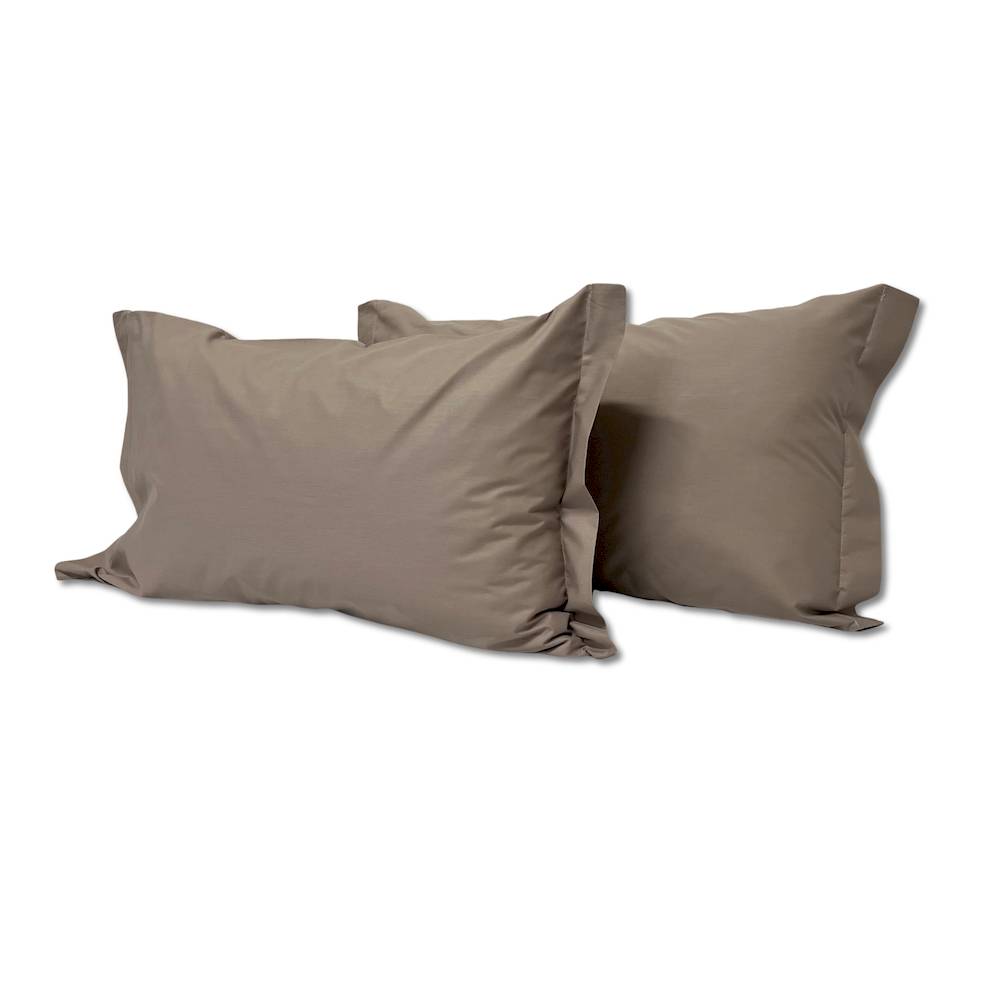 Coppia Federe con volant tortora