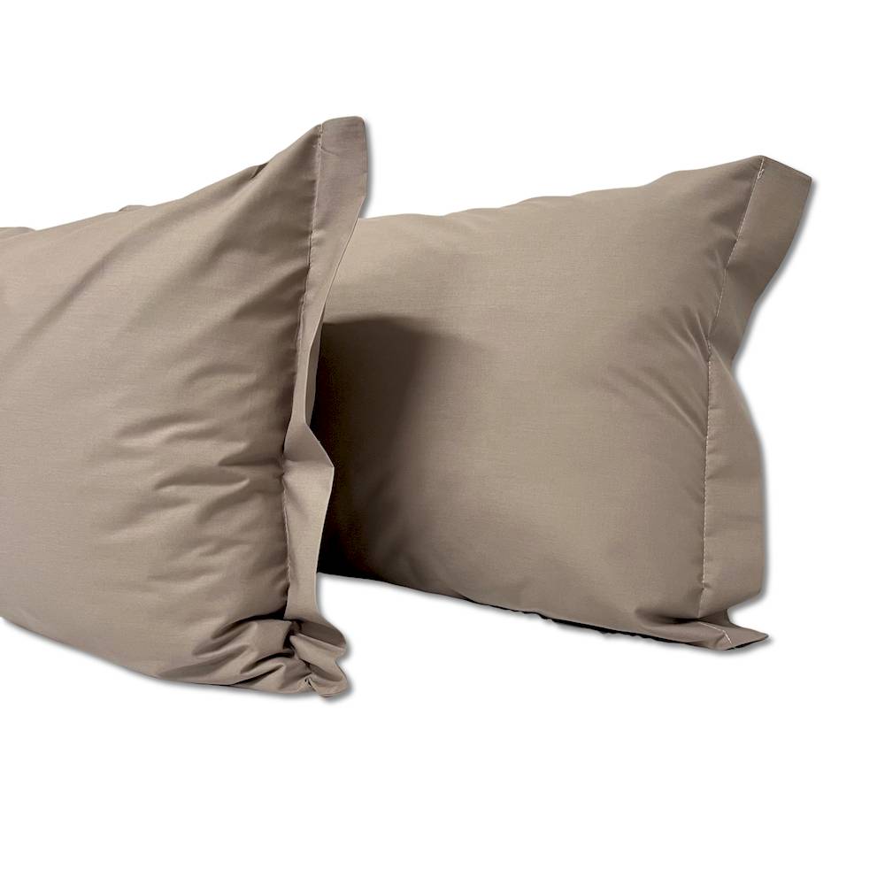 Coppia Federe con volant tortora