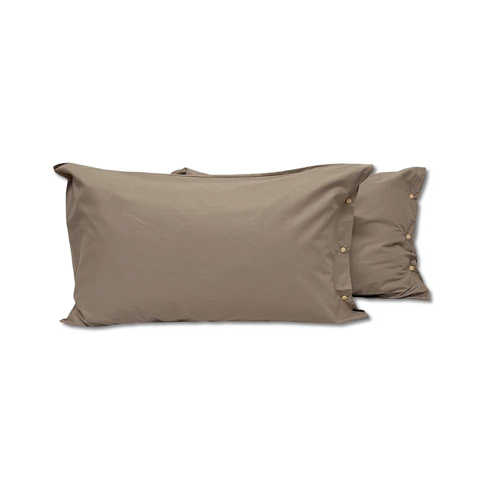 Coppia Federe con bottoni tortora