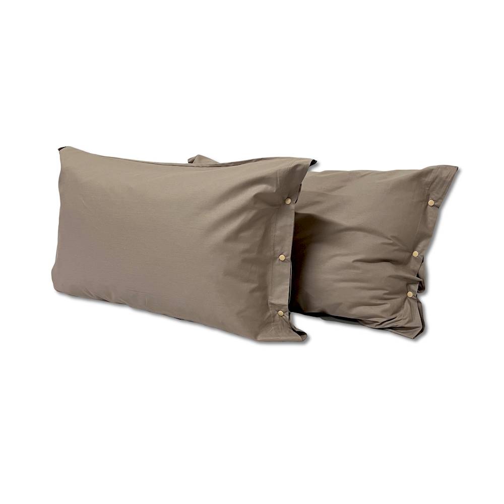 Coppia Federe con bottoni tortora