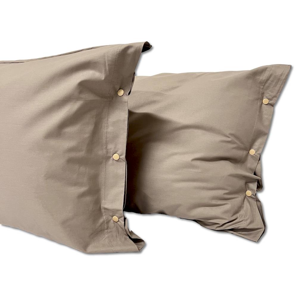 Coppia Federe con bottoni tortora