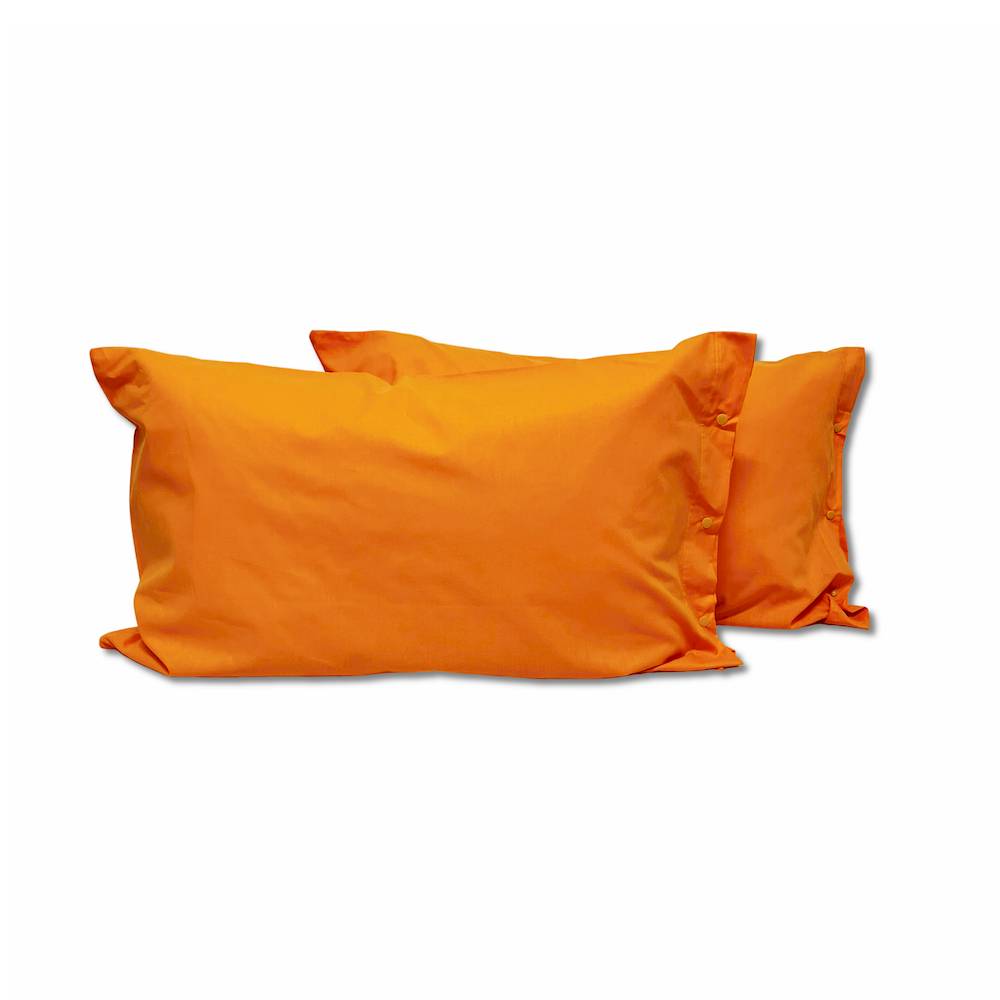 Coppia Federe con bottoni Arancio