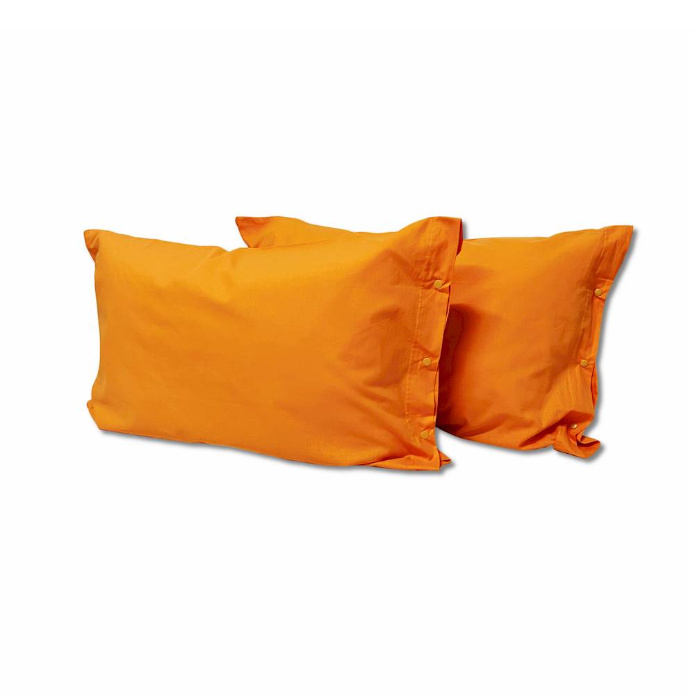 Coppia Federe con bottoni Arancio