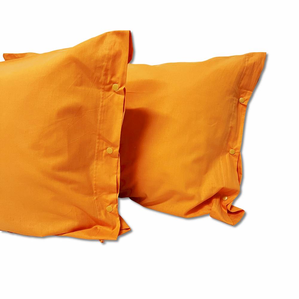 Coppia Federe con bottoni Arancio