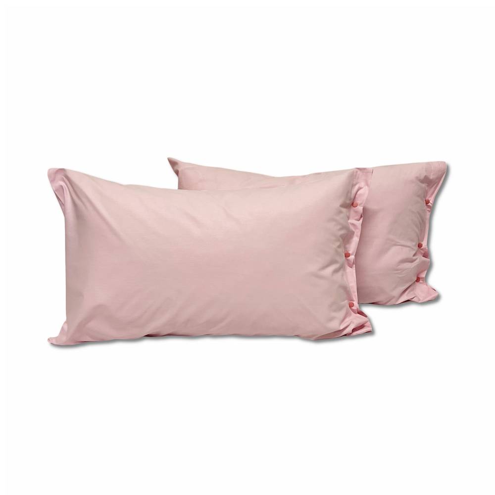 Coppia Federe con bottoni rosa