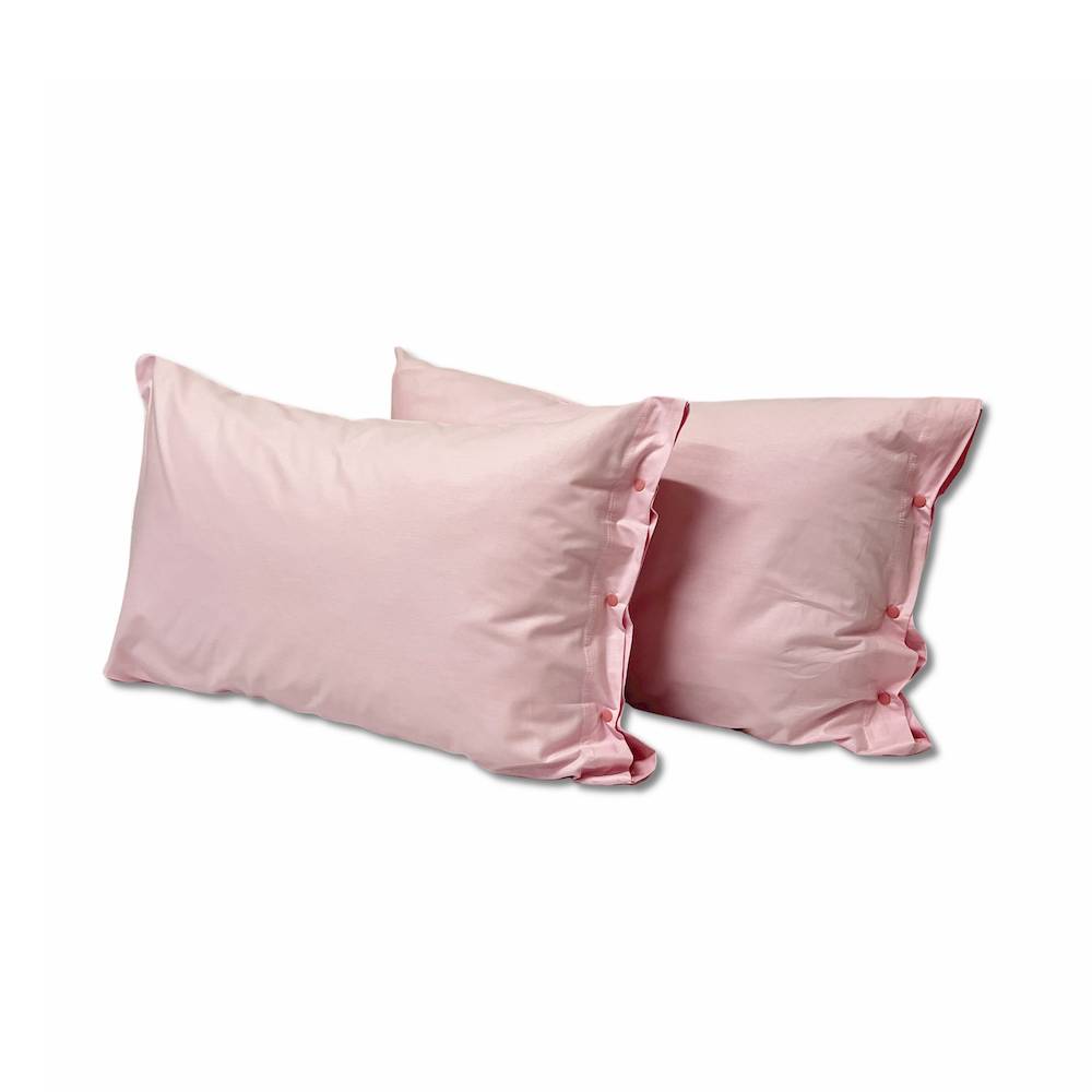 Coppia Federe con bottoni rosa