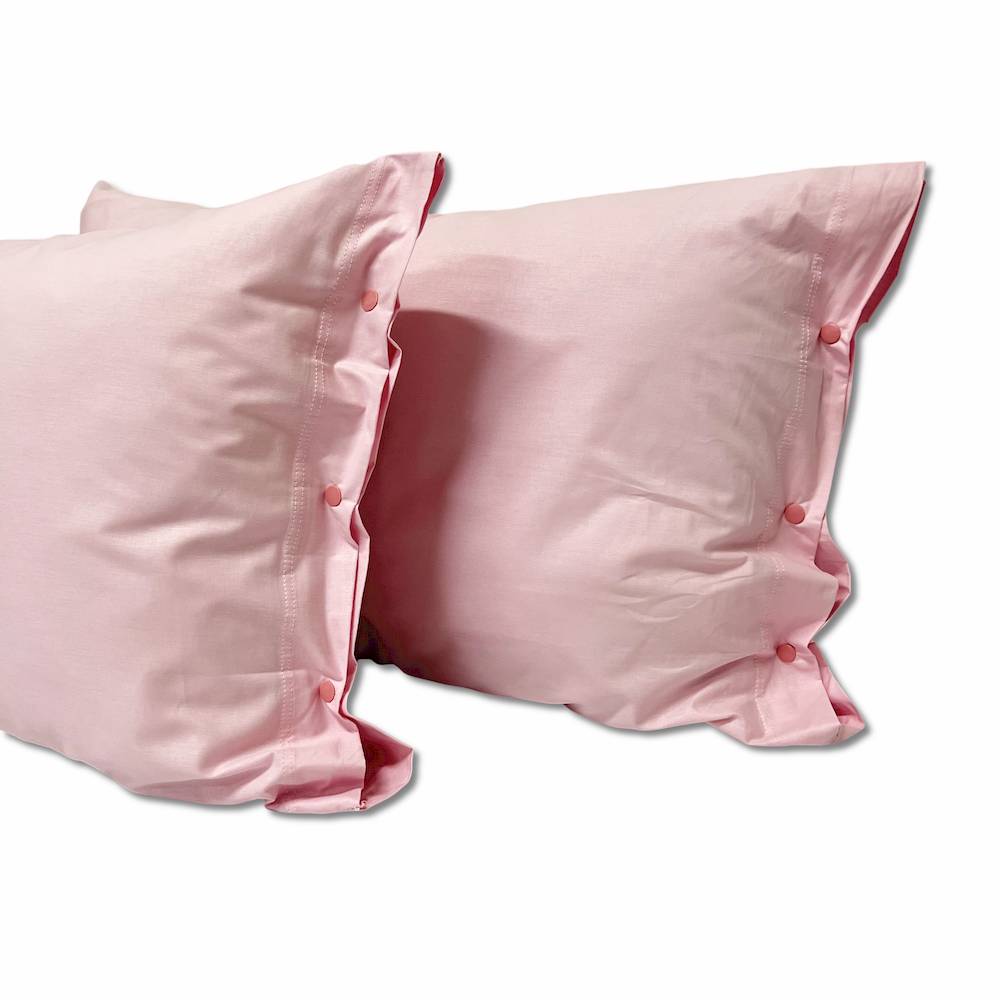 Coppia Federe con bottoni rosa