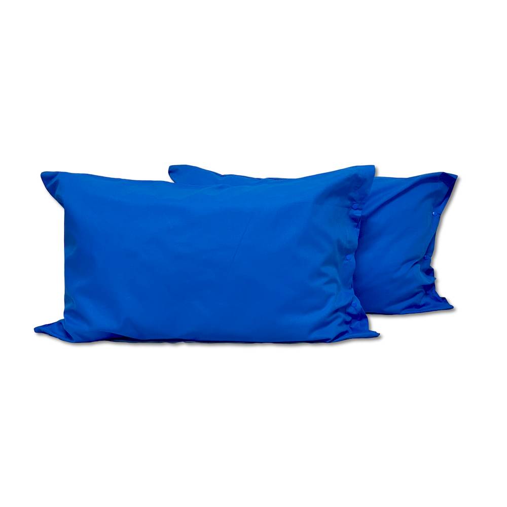 Coppia Federe con bottoni blu avio