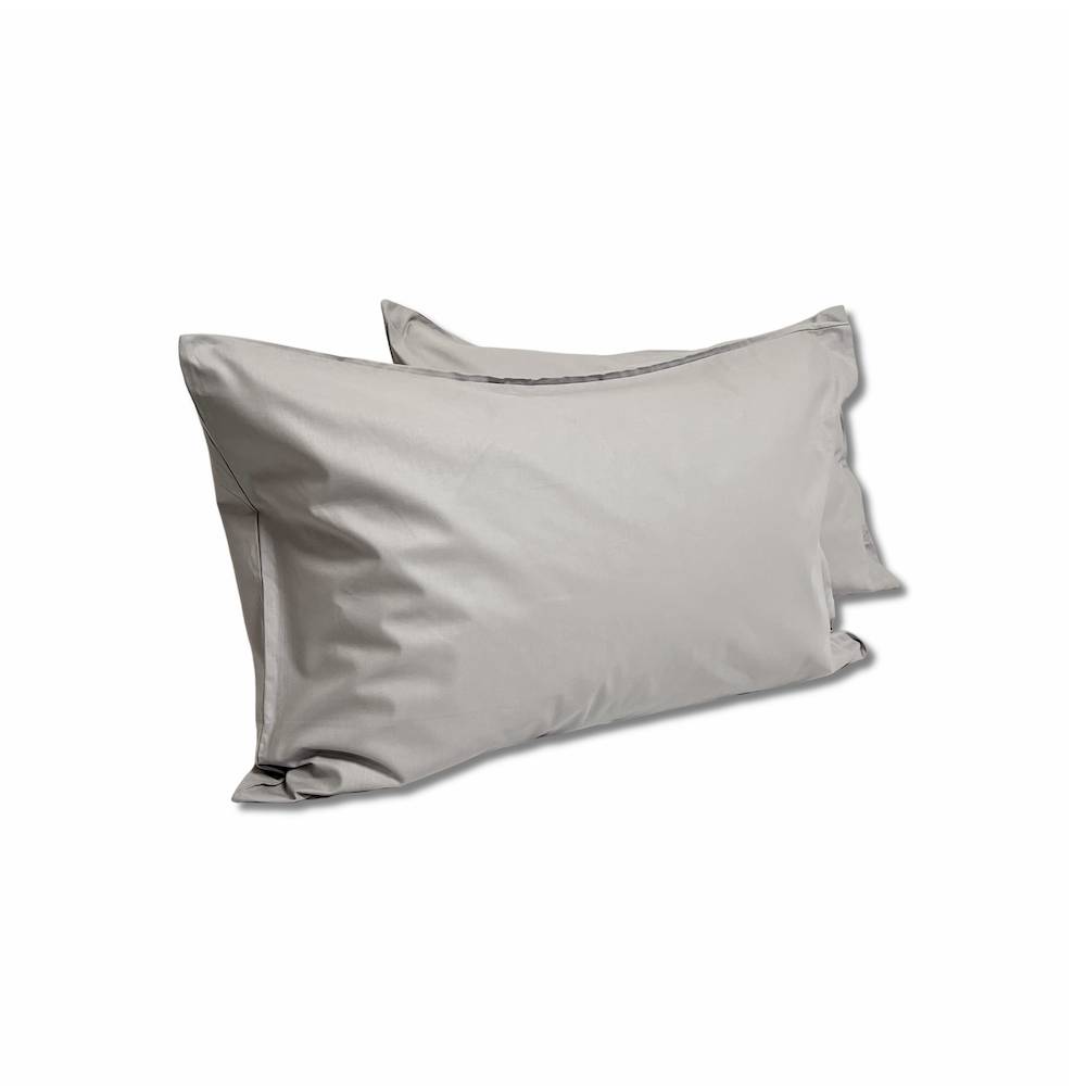 Coppia Federe con bottoni grigio chiaro