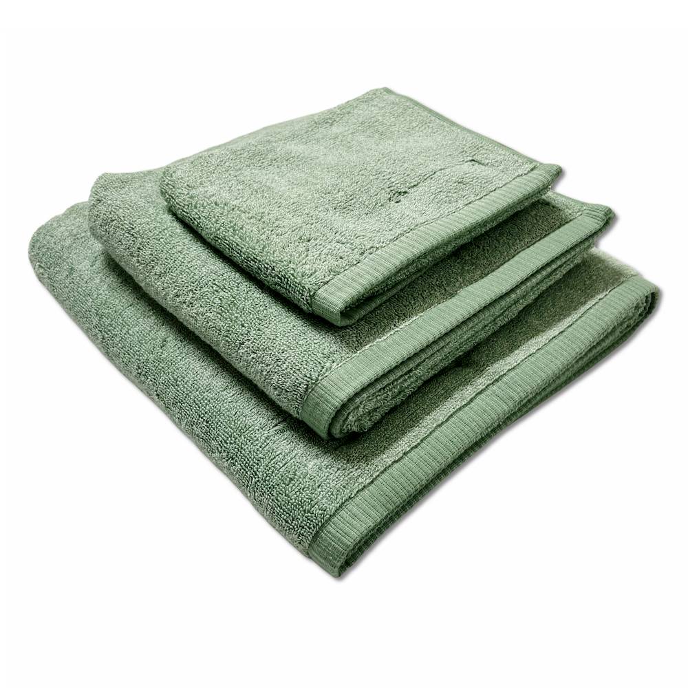 Set 3 asciugamani 530 gr Aurora melange verde