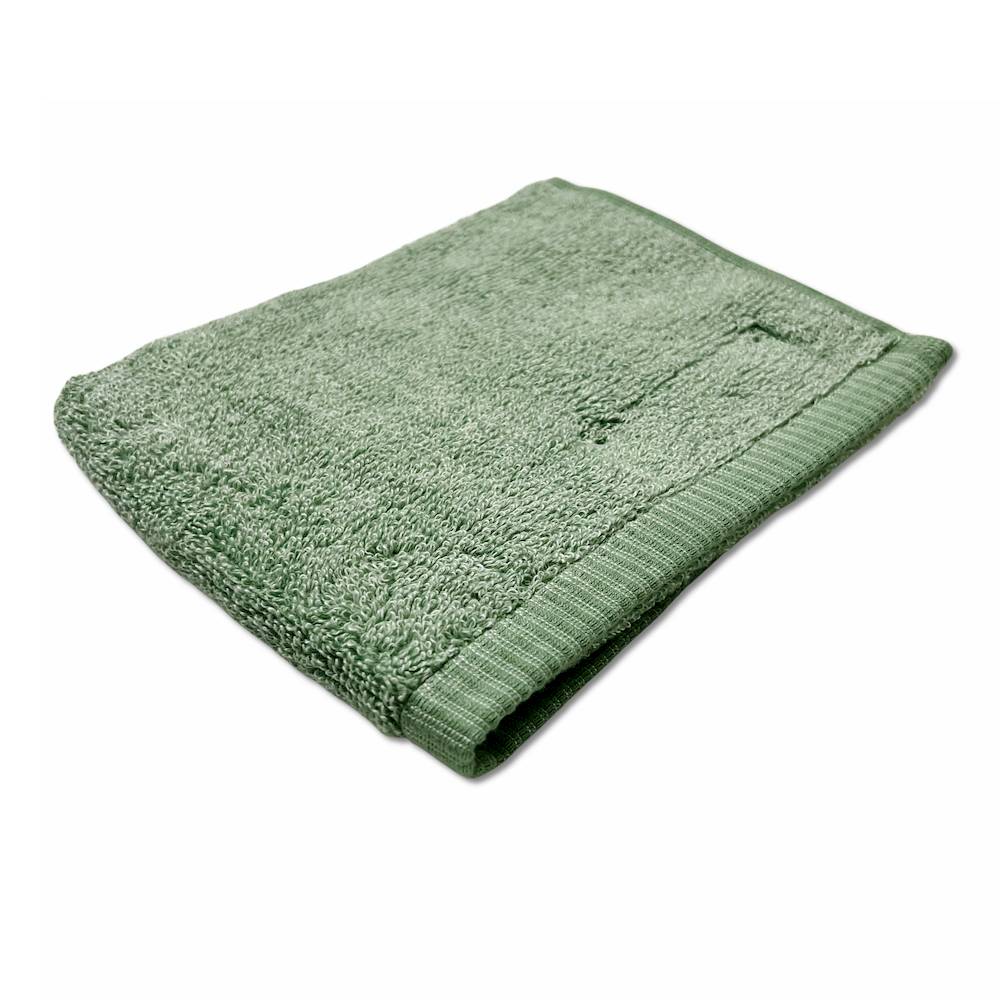 Coppia asciugamani 530 gr Aurora melange verde