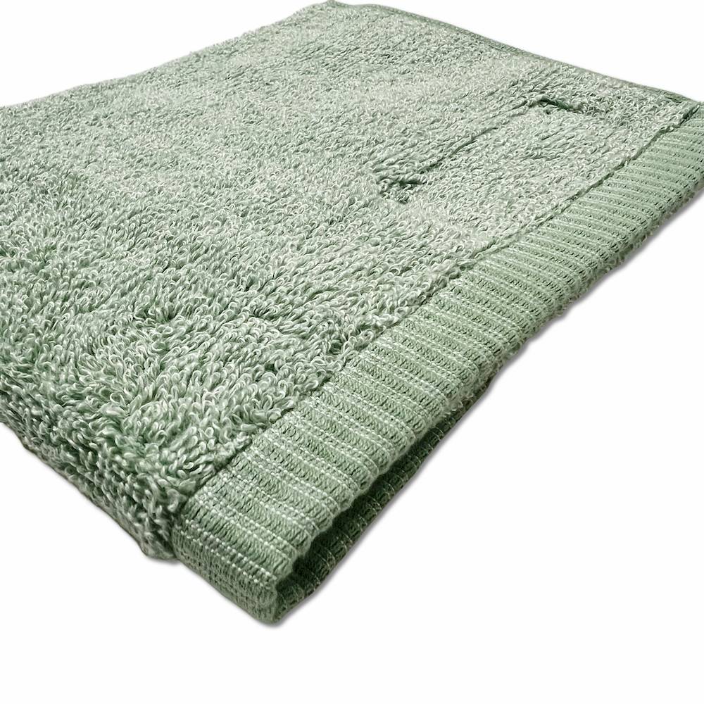 Coppia asciugamani 530 gr Aurora melange verde