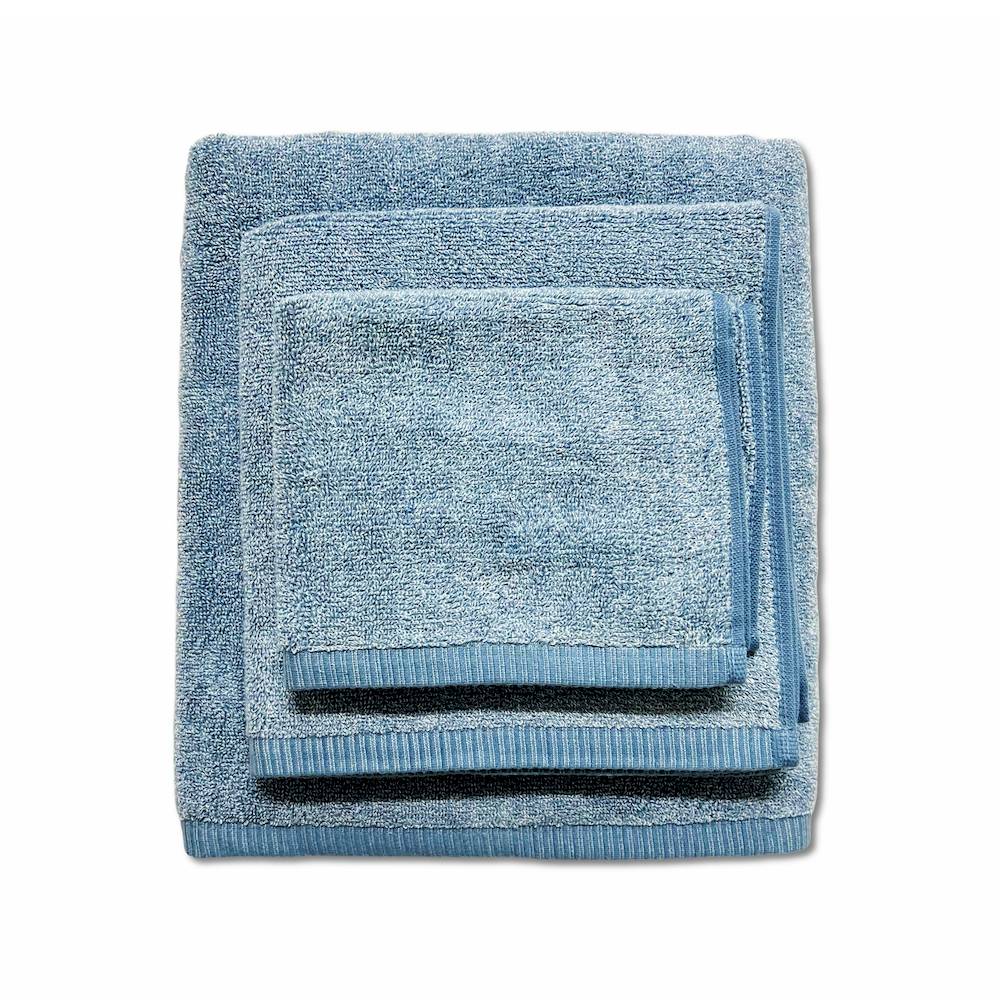 Set 3 asciugamani 530 gr Aurora melange Azzurro