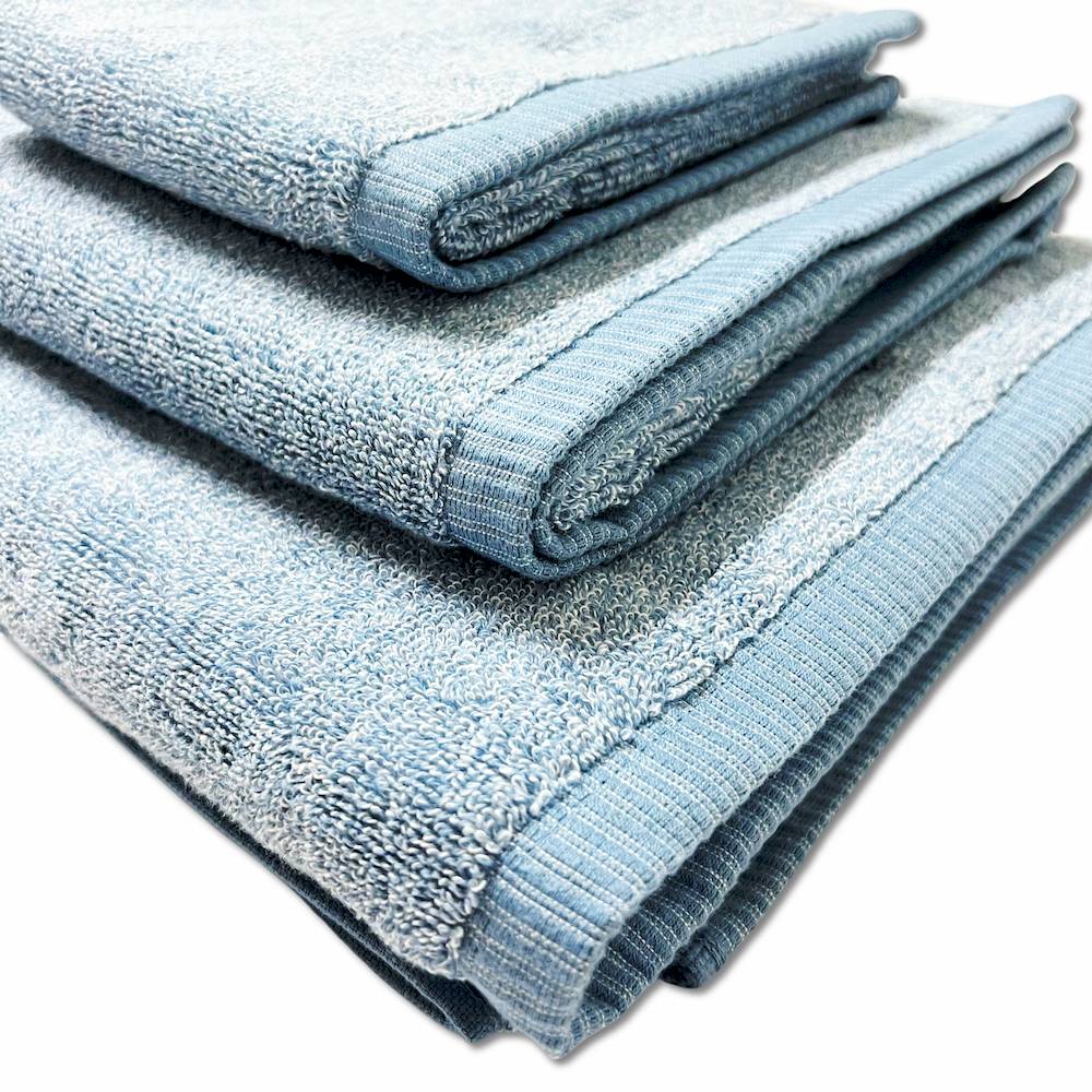 Set 3 asciugamani 530 gr Aurora melange Azzurro
