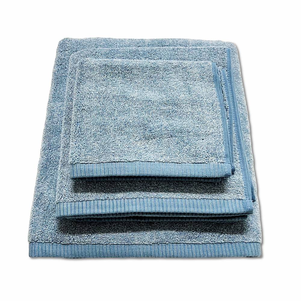 Set 3 asciugamani 530 gr Aurora melange Azzurro