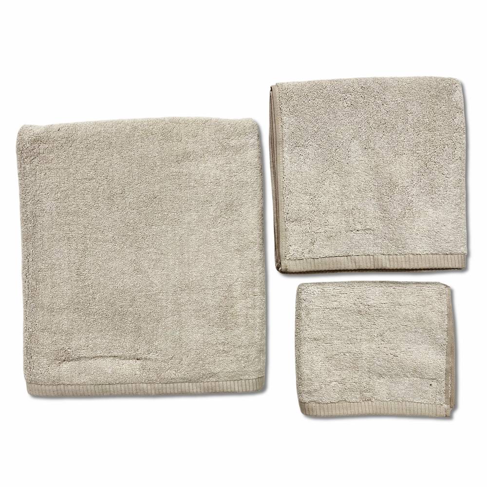 Set 3 asciugamani 530 gr Aurora melange tortora