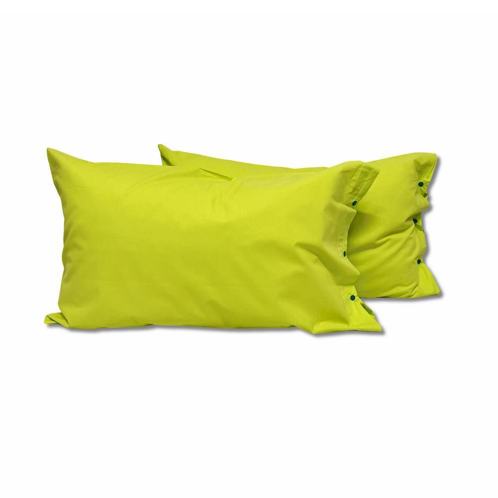 Coppia Federe con bottoni verde esotico