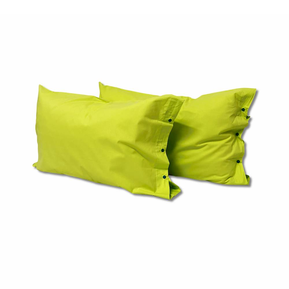 Coppia Federe con bottoni verde esotico