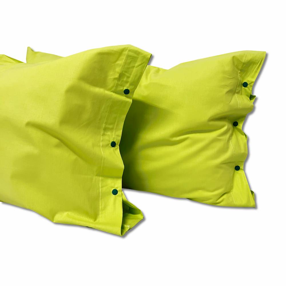 Coppia Federe con bottoni verde esotico