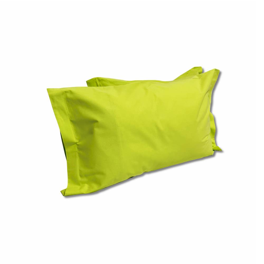 Coppia Federe con volant Verde esotico