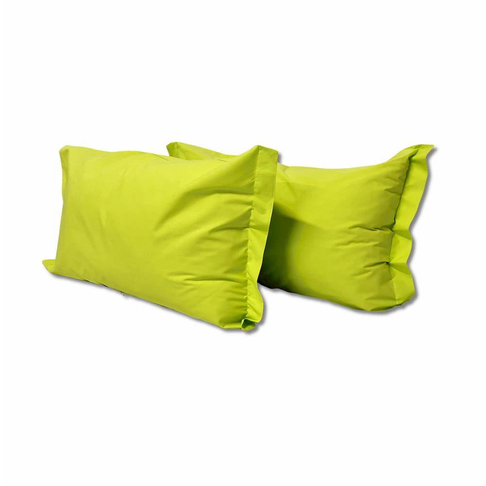 Coppia Federe con volant Verde esotico