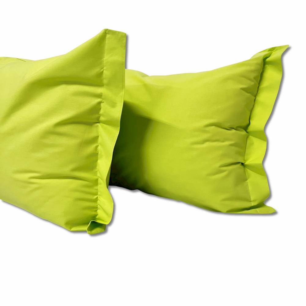 Coppia Federe con volant Verde esotico