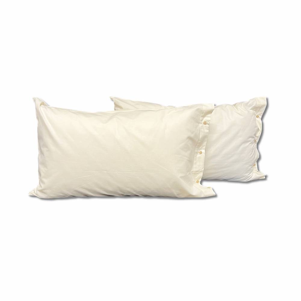 Coppia Federe con bottoni panna