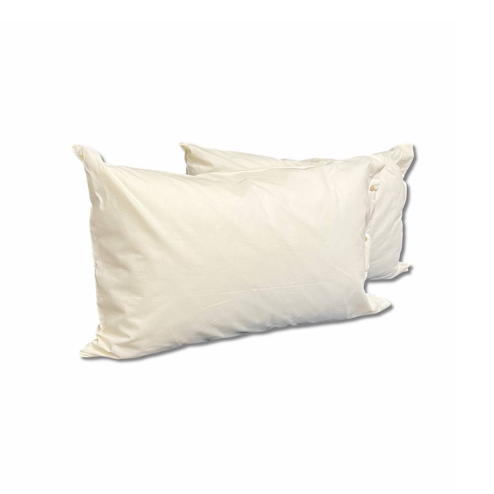 Coppia Federe con bottoni panna