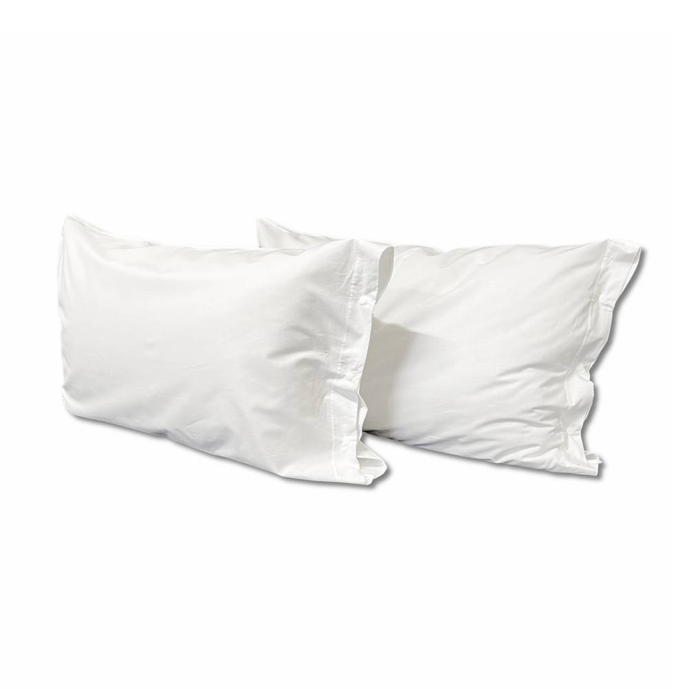 Coppia Federe con bottoni bianco