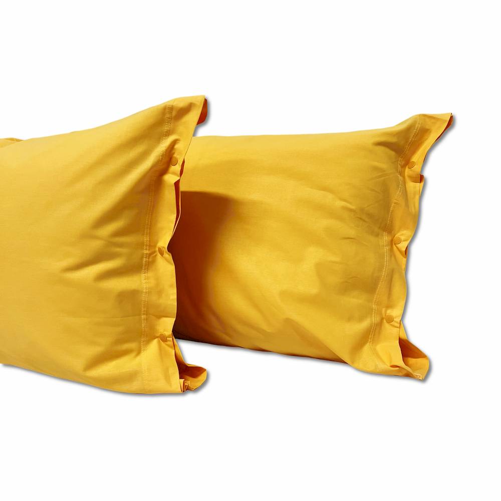 Coppia Federe con bottoni Vaniglia