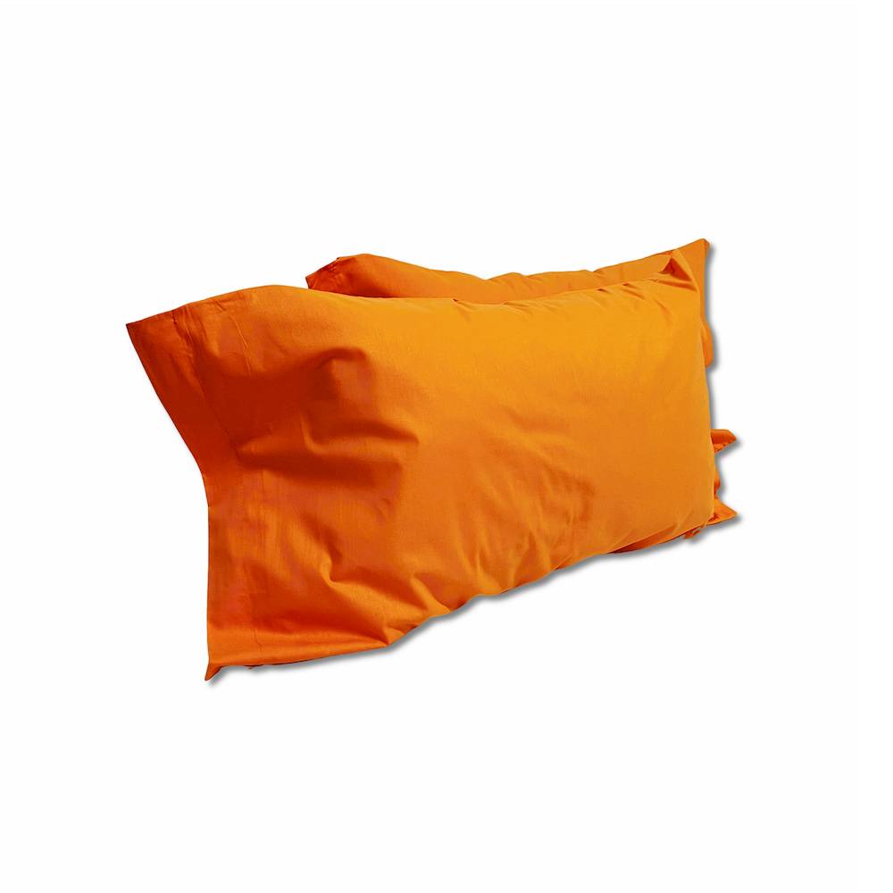 Coppia Federe con volant Arancio