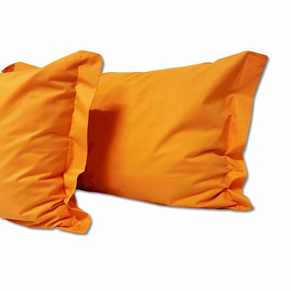 Coppia Federe con volant Arancio